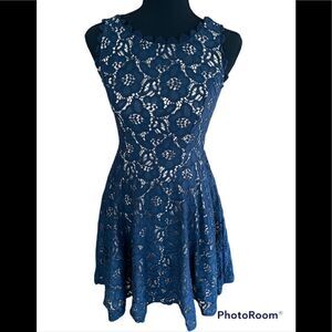 City Studio navy blue lace dress, size 3
